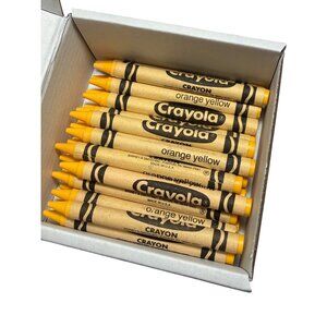 Retired Crayola Orange Yellow Crayons Box Of 24 Crayon Vintage